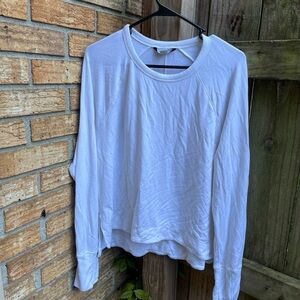 Athleta White Oversized Long Sleeve Tee
